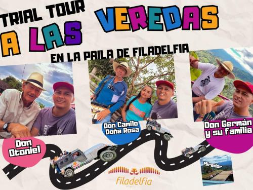 a collage of pictures of a group of people at Filadelfia Extremo Típico in Filadelfia