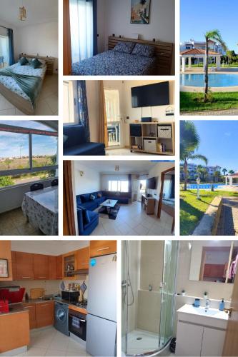 a collage of photos of a kitchen and a living room at Marina golf location in Asilah