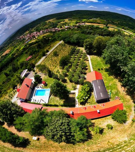 an aerial view of a house on a hill at Sky Resort in Gunjavci
