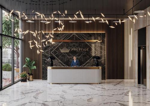 Vstupní hala nebo recepce v ubytování Уютная квартира стиле минимализм ЖК Prestige Gardens