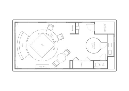 a floor plan of a small apartment with at PETALS TOKYO - Floating Hotel in Tokyo