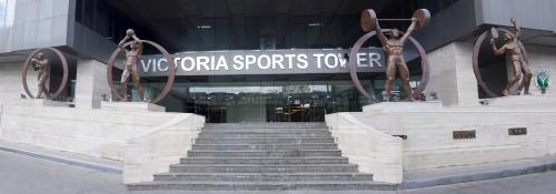 a set of stairs in front of a building at Studio Condo at Victoria Sports Tower, Quezon City in Quezon City
