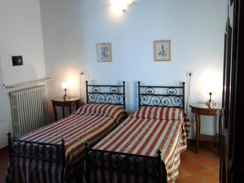 two beds sitting next to each other in a bedroom at Residenza Millennium in Florence