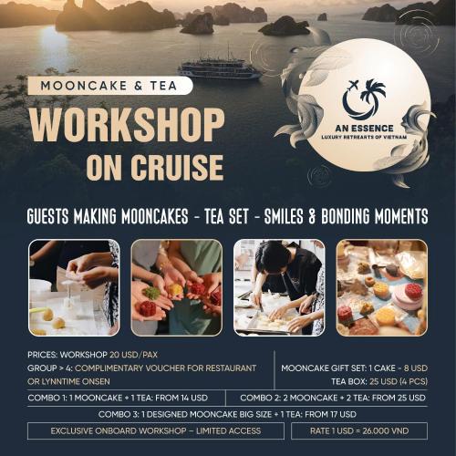 a flyer for a workshop on cruise with a picture of food at Hera Classic Boutique Cruise in Ha Long