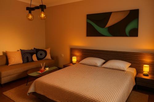 Postel nebo postele na pokoji v ubytování Obilic L Apartment