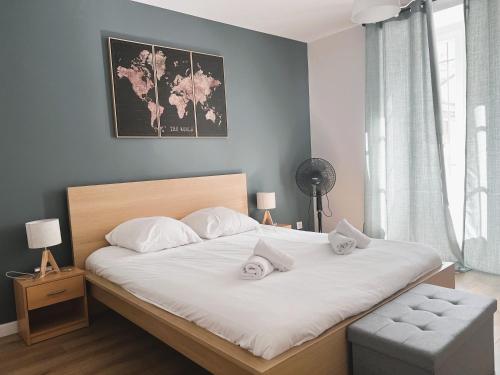 Postel nebo postele na pokoji v ubytování RB-0G - Joli 3 pièces tout équipé au RDC pour 1 à 5 pers