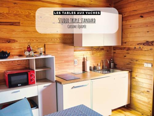 Η κουζίνα ή μικρή κουζίνα στο La Salvetat - Studios de vacances - Les Tables Aux Vaches