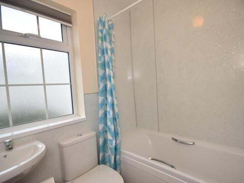 a bathroom with a toilet and a sink at 3 Bed in Hartland GLAKE in Hartland