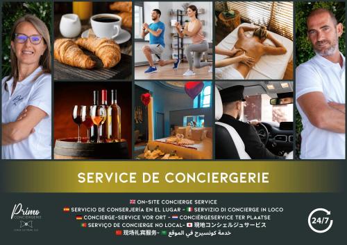 a collage of pictures of people doing different things at La Vie Douce - T3 chic à Bonifacio classé 4 étoiles in Bonifacio