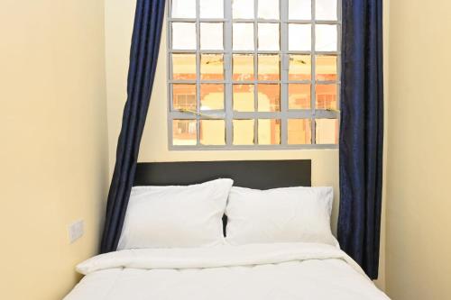 a bed in a room with a window at Two Bedroom Free Wi-Fi and Netflix in Nanyuki on your way to Ol Pejeta Conservancy in Nanyuki
