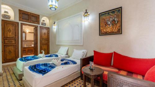 Riad Ghali Hotel & SPAにあるベッド