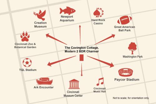 a map of the convention center in miami channel at The Covington Cottage Modern 2 BDR Charmer in Covington