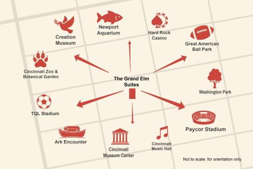 a map of the grand tram sites at The Grand Elm Suites in Ludlow