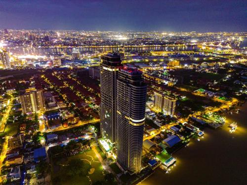 Nespecifikovaný výhled na destinaci Phnompenh nebo výhled na město při pohledu z apartmánu