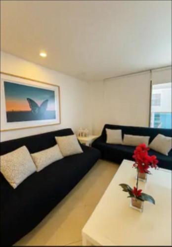 Χώρος καθιστικού στο Coral APTS Al Frente de la playa