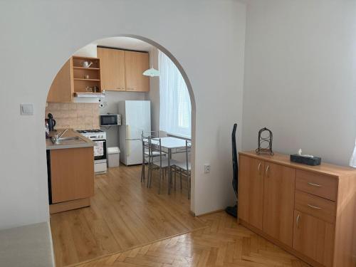 Kuchyň nebo kuchyňský kout v ubytování Harmony apartment