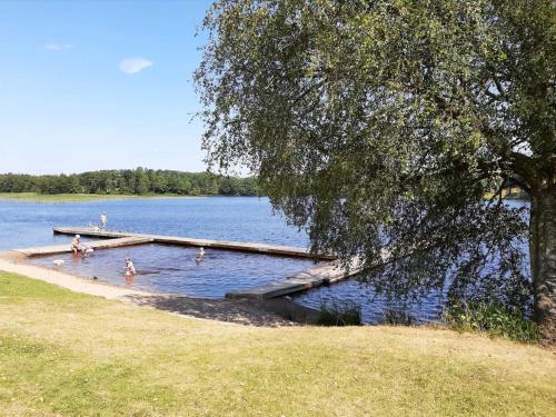 a group of people swimming in a body of water at 4 person holiday home in Brålanda in Brålanda
