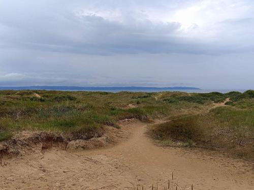 a dirt road in the middle of a field at Nice apartment near the beach-By Traum in Mellbystrand