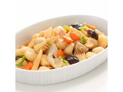 a white bowl filled with pasta and vegetables at Smile Hotel Sakurambo Higashine - Vacation STAY 30008v in Higashine