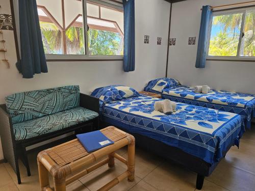 Ένα ή περισσότερα κρεβάτια σε δωμάτιο στο Tikehau Paradise