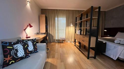 Кровать или кровати в номере FlatScape 1113 - Flat Aconchegante na Chácara Santo Antônio - Verbo Divino