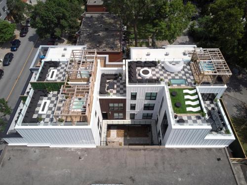 an aerial view of a building at CLUBHAUS Hotel in Montréal