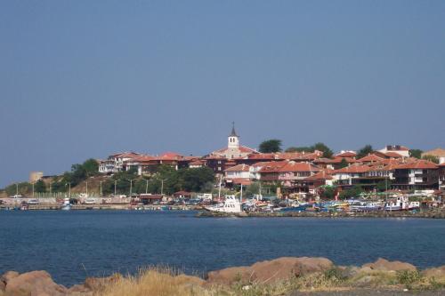 a town on the shore of a body of water at Complex Apolon in Nesebar