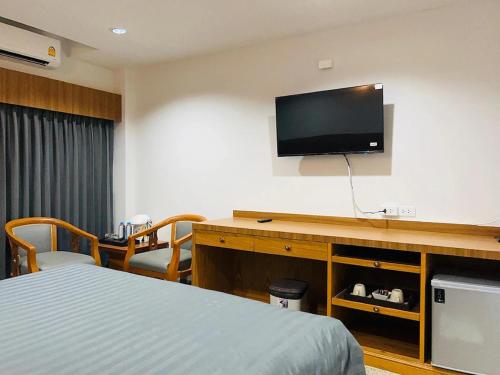 Televisyen dan/atau pusat hiburan di New Siya Hotel
