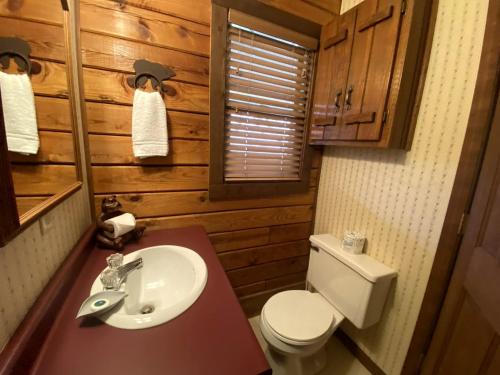 Koupelna v ubytování Rustic Log Cabin Rental near Chattahoochee National Forest, Georgia