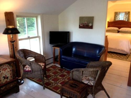 Televisyen dan/atau pusat hiburan di Riverfront Cabin with Beautiful Views of Housatonic River in Great Barrington, Massachusetts