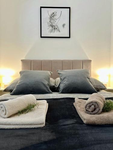 Ένα ή περισσότερα κρεβάτια σε δωμάτιο στο Apartman Toni