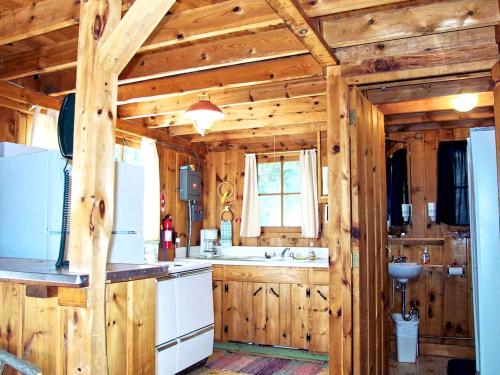 Η κουζίνα ή μικρή κουζίνα στο Rustic Cabin Rental on a Wildlife Sanctuary in Manistee, Michigan
