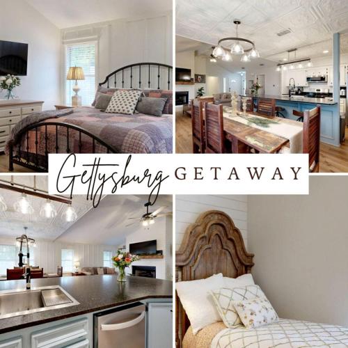 a collage of pictures of a kitchen and a bedroom at Charming Remodeled Home with Modern Comforts Near TAMU & Downtown in Bryan, Texas in Bryan