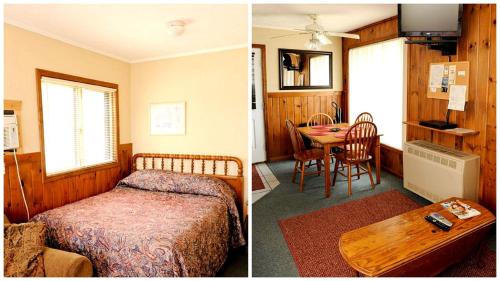 Ένα ή περισσότερα κρεβάτια σε δωμάτιο στο Inviting Summer Vacation Cabin on Clear Lake in Ogemaw County, Michigan