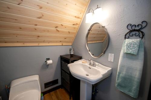 Phòng tắm tại Impressive Barn Suite with Hot-tub and Petting Zoo in Sugar Grove, North Carolina