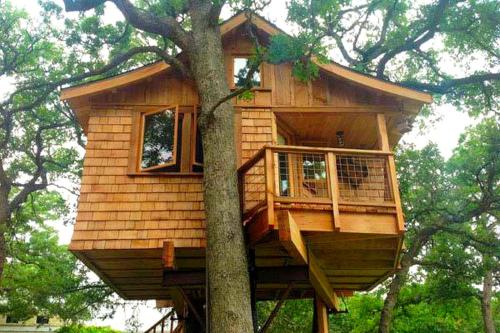 a tree house sitting on top of a tree at Romantic and Unique Tree House Rental on a Private Ranch in Central Texas in Waelder