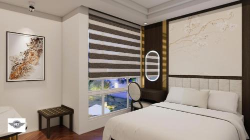 Cama o camas de una habitación en Sky Charm Hanoi Hotel and Spa