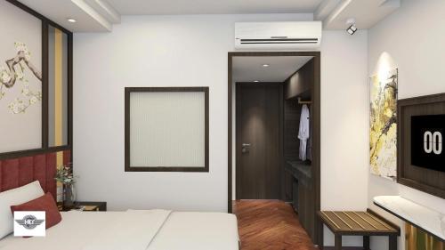 Cama o camas de una habitación en Sky Charm Hanoi Hotel and Spa