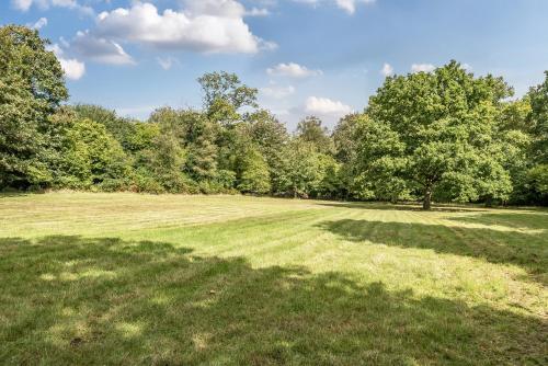 a large grass field with trees in the background at The Annex in Wimborne Minster