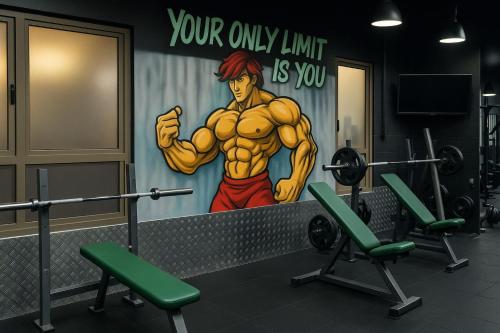Fitness centrum a/nebo fitness zařízení v ubytování Tamr Inn Hotel