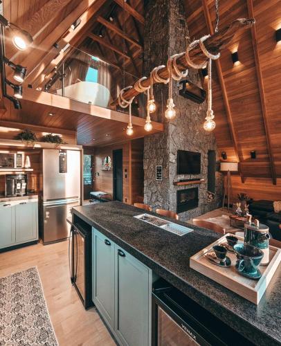 Virtuve vai virtuves zona naktsmītnē Cabana Flor do Sol