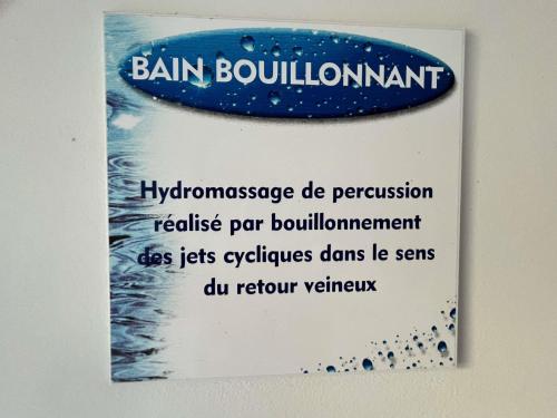 a sign on a door that reads ballburninationritisritisrosis de percussion relief at ibis Sète Balaruc les Bains Bien-être et Spa in Balaruc-les-Bains