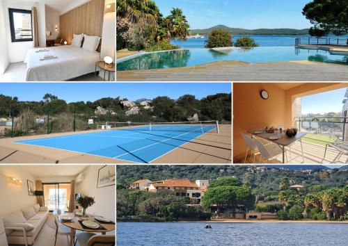 Bazén v ubytování Le Loria - T3 vue mer avec piscine nebo v jeho okolí