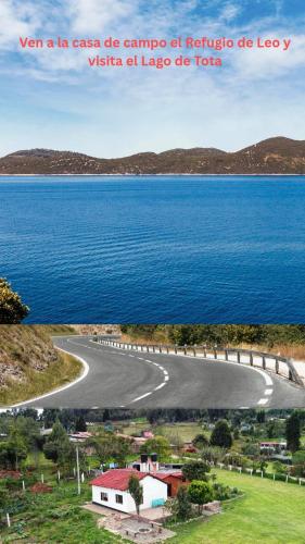 a view of a road next to the water at Casa de Campo, Excelente Ubicación y Amplias Zonas Verdes in Sogamoso