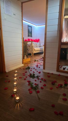Katil atau katil-katil dalam bilik di Woodland - Apartments & SPA Łagów