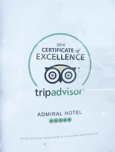 a certificate of excellence for the construction extinguishment of newer cameras new technology at Admiral Guest House in Scarborough