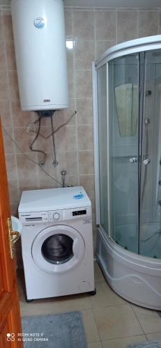a washing machine in a bathroom with a shower at DDS-Niš in Niš