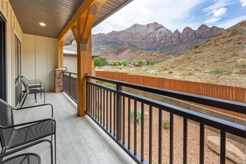 a balcony with a view of the mountains at Best Western Plus Zion Canyon Inn & Suites in Springdale