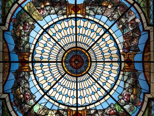 aificant stained glass window in a church at Sofitel Montevideo Casino Carrasco & Spa in Montevideo