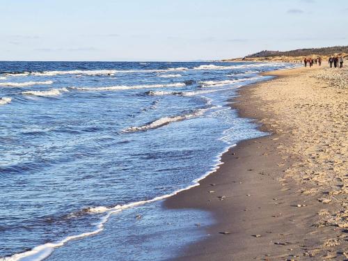 a group of people walking on the beach at 12 person holiday home in Hundested-By Traum in Hundested
